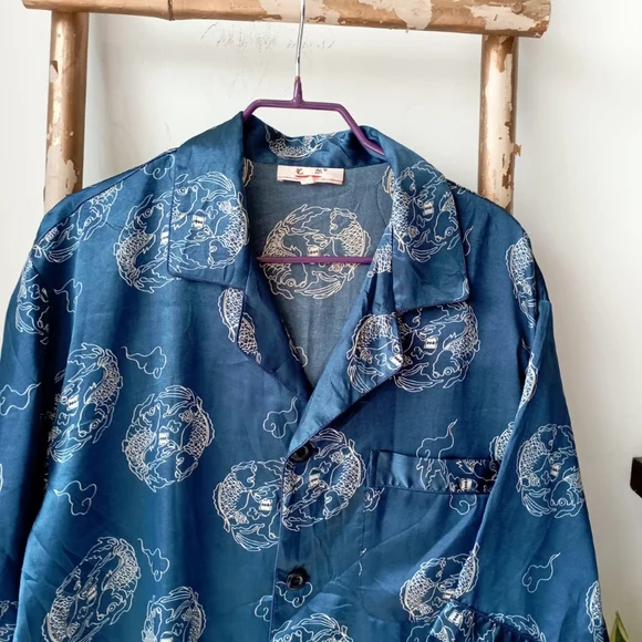 Navy Blue QiGong Silk Top - Picture 8 of 16
